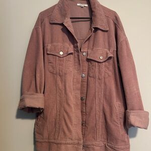 PacSun Women's Corduroy Utility Jacket in Dusty Rose 100% cotton